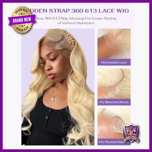 Human Hair 360 Lace Front Wig Glueless Pre Plucked 20 Inch Body Wave